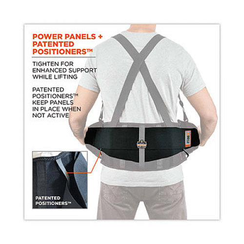 ergodyne ProFlex 1100SF Standard Spandex Back Support Brace, X-Large, 38" to 42" Waist, Black (11605)