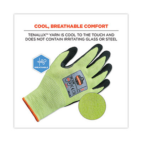 ergodyne ProFlex 7041 ANSI A4 Nitrile-Coated CR Gloves, EN388: 4X42D, 10" Long, Large, Lime, 144 Pairs/Carton (17824)