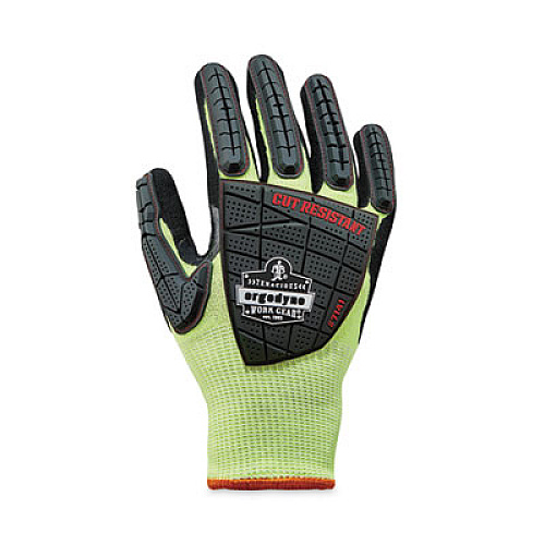 ergodyne ProFlex 7141 ANSI A4 DIR Nitrile-Coated CR Gloves, EN388: 4X42DP, 9" Long, X-Large, Lime, Pair (17915)