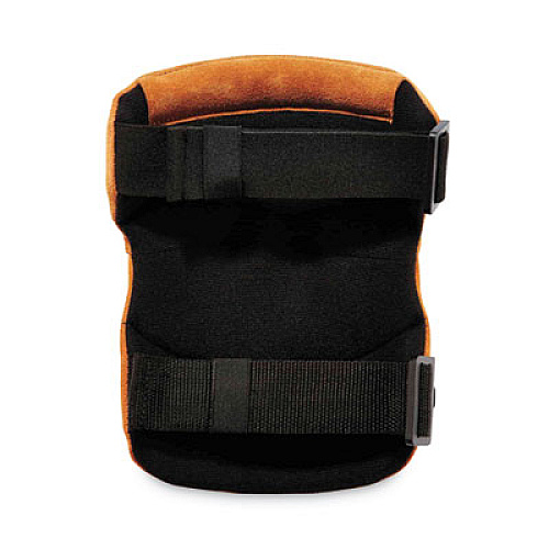 ergodyne ProFlex 230LTR Leather Knee Pads, Wide Soft Cap, Buckle Closure, One Size Fits Most, Brown, Pair (18232)