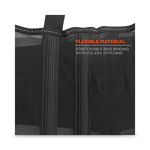 ergodyne ProFlex 100HV Economy Hi-Vis Spandex Back Support Brace, Large, 34" to 38" Waist, Black/Orange (11884)