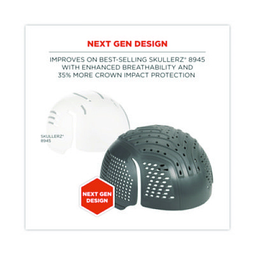 ergodyne Skullerz 8945F(x) Universal Bump Cap Insert - Extra Venting, Charcoal (23481)
