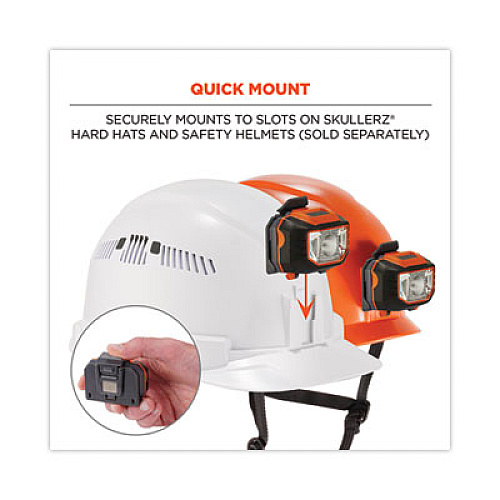 ergodyne Skullerz 8981 Hard Hat LED Light, Orange (60191)