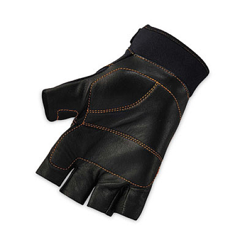 ergodyne ProFlex 901 Half-Finger Leather Impact Gloves, EN388: 3122X, Medium, Black, Pair (17783)
