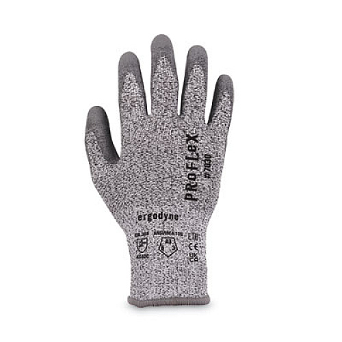 ergodyne ProFlex 7030 ANSI A3 PU Coated CR Gloves, EN388: 4X42C, 9" Long, Small, Gray, 12 Pairs (10452)