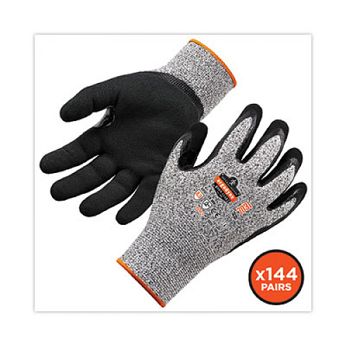 ergodyne ProFlex 7031 ANSI A3 Nitrile-Coated CR Gloves, EN388: 4X42C, 10" Long, Large, Gray, 144 Pairs/Carton (17884)
