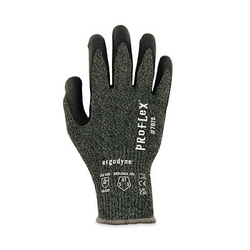 ergodyne ProFlex 7070 ANSI A7 Nitrile Coated CR Gloves, EN388: 4X42F, 9" Long, XX-Large, Green, 12 Pairs (18036)