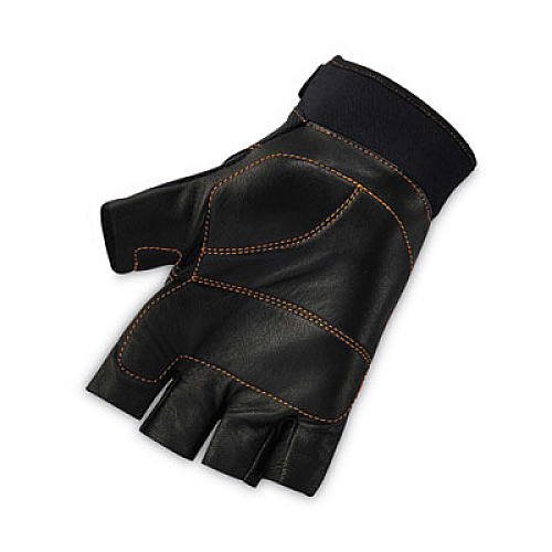 ergodyne ProFlex 901 Half-Finger Leather Impact Gloves, EN388: 3122X, XX-Large, Black, Pair (17786)