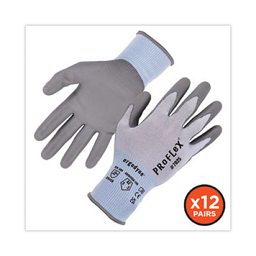ergodyne ProFlex 7025 ANSI A2 PU Coated CR Gloves, EN388: 2X42B, 9" Long, Large, Blue, 12 Pairs (10424)