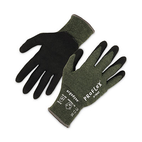 ergodyne ProFlex 7042 ANSI A4 Nitrile-Coated CR Gloves, EN388: 4X41D, 9" Long, XX-Large, Green, Pair (10346)