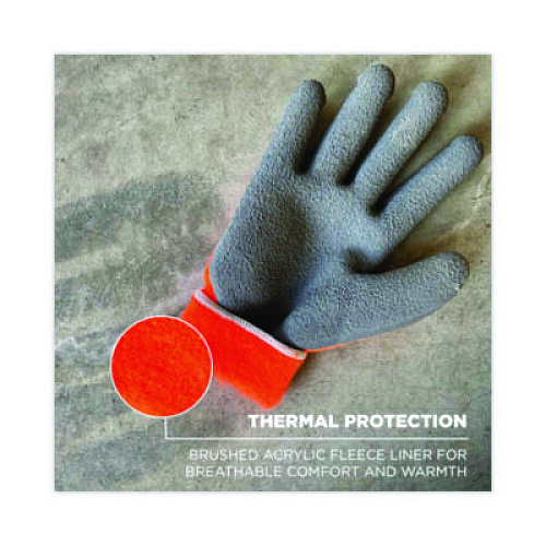 ergodyne ProFlex 7401-CASE Coated Lightweight Winter Gloves, EN388: 2131X, 9" Long, X-Large, Orange, Pair (17625)