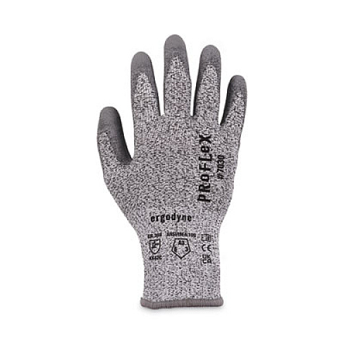 ergodyne ProFlex 7030 ANSI A3 PU Coated CR Gloves, EN388: 4X42C, 9" Long, Medium, Gray, Pair (10463)