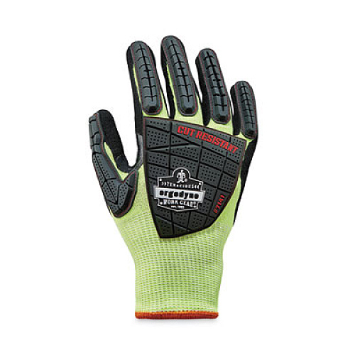 ergodyne ProFlex 7141 ANSI A4 DIR Nitrile-Coated CR Gloves, EN388: 4X42DP, 9" Long, Large, Lime, 72 Pairs/Carton (17834)