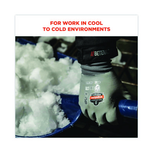ergodyne ProFlex 7501 Coated Waterproof Winter Gloves, EN388: 2131X, 10.5" Long, Large, Gray, Pair (17634)