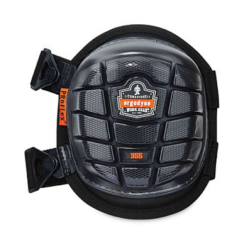ergodyne ProFlex 355 Injected Gel Knee Pads, Short Cap, Buckle Closure, One Size Fits Most, Black, Pair (18455)