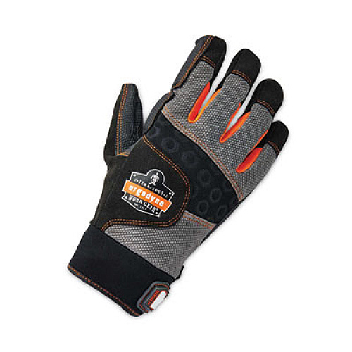 ergodyne ProFlex 9002 Certified Full-Finger Anti-Vibration Gloves, EN388: 2121X, Medium, Black, Pair (17703)