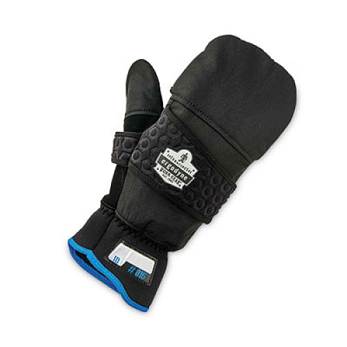 ergodyne ProFlex 816 Thermal Flip-Top Gloves, EN388: 3423X, 9" Long, Large, Black, Pair (17344)