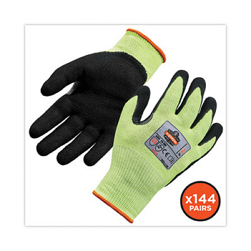 ergodyne ProFlex 7041 ANSI A4 Nitrile-Coated CR Gloves, EN388: 4X42D, 10" Long, Large, Lime, 144 Pairs/Carton (17824)