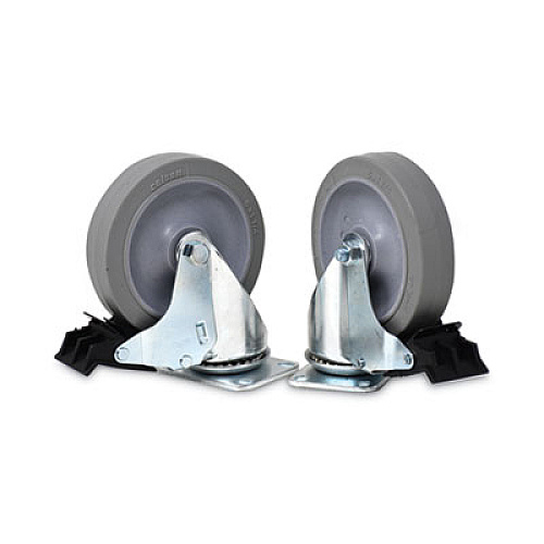 Rubbermaid Commercial Caster Kit for Mega BRUTE Mobile Collector, Swivel Mount Plate, 5" Wheel, Black, 2/Set (FG9W71L1GRAY)