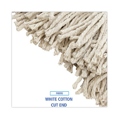 Boardwalk Premium Cut-End Wet Mop Heads, Cotton, 16 oz, White, 12/Carton (216CCT)