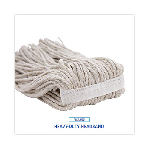 Boardwalk Premium Cut-End Wet Mop Heads, Cotton, 16 oz, White, 12/Carton (216CCT)