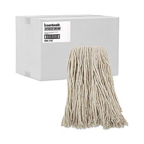 Boardwalk Premium Cut-End Wet Mop Heads, Cotton, 16 oz, White, 12/Carton (216CCT)