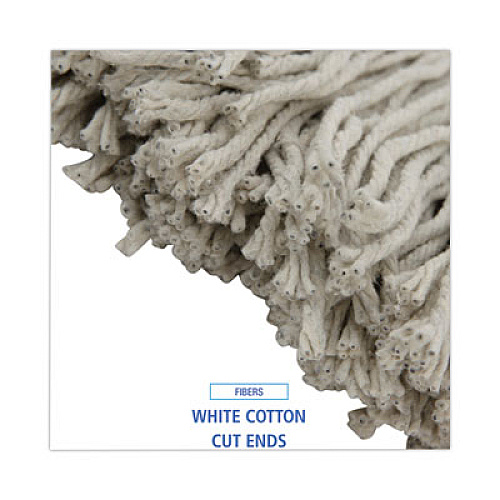 Boardwalk Premium Cut-End Wet Mop Heads, Cotton, 20 oz, White, 12/Carton (220CCT)