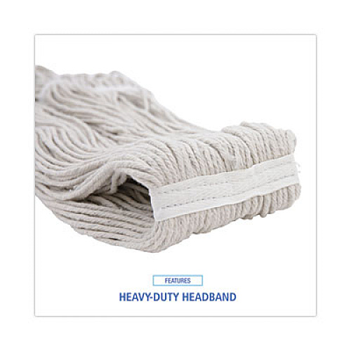 Boardwalk Premium Cut-End Wet Mop Heads, Cotton, 20 oz, White, 12/Carton (220CCT)