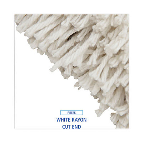 Boardwalk Premium Cut-End Wet Mop Heads, Rayon, 24 oz, White, 12/Carton (224RCT)