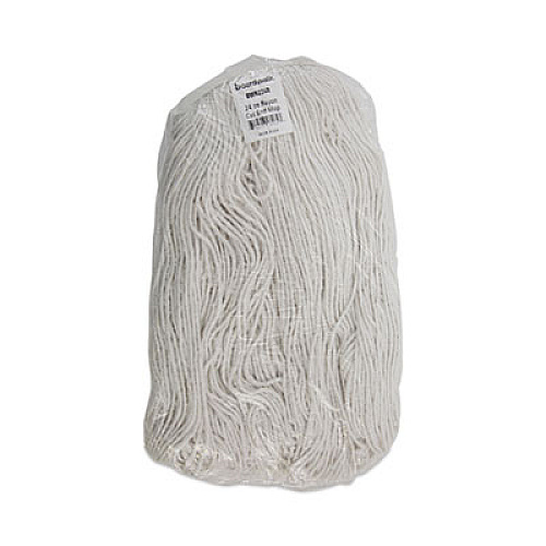 Boardwalk Premium Cut-End Wet Mop Heads, Rayon, 24 oz, White, 12/Carton (224RCT)