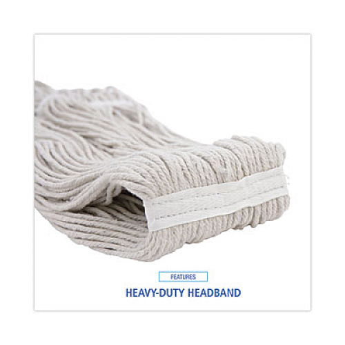 Boardwalk Mop Head, Premium Standard Head, Cotton Fiber, 32 oz, White, 12/Carton (232C)