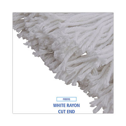 Boardwalk Mop Head, Premium Standard Head, Rayon Fiber, 32 oz, White, 12/Carton (232R)
