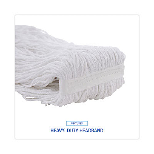 Boardwalk Mop Head, Premium Standard Head, Rayon Fiber, 32 oz, White, 12/Carton (232R)