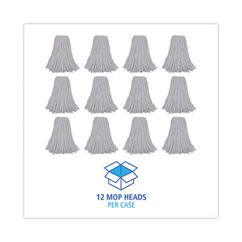 Boardwalk Mop Head, Premium Standard Head, Rayon Fiber, 32 oz, White, 12/Carton (232R)
