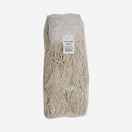 Boardwalk Mop Head, Premium Saddleback Head, Cotton Fiber, 24 oz, White, 12/Carton (324C)