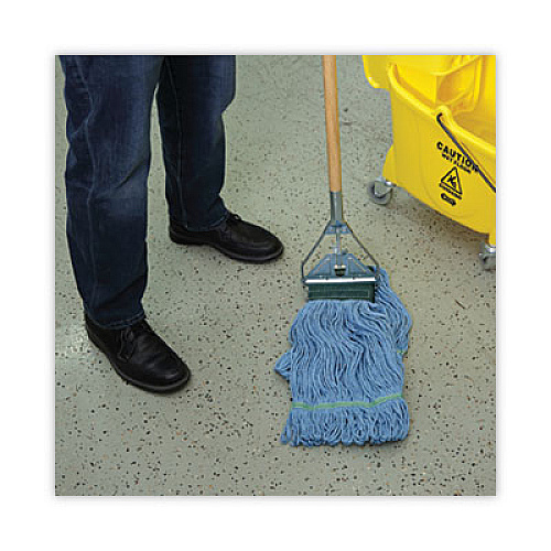 Boardwalk Mop Head, Premium Standard Head, Cotton/Synthetic Fiber, Medium, Blue, 12/Carton (402BL)