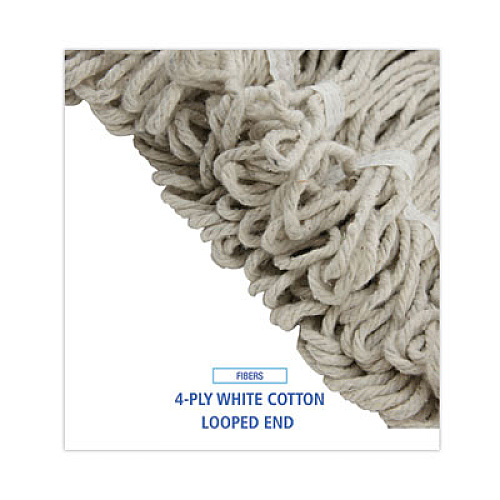 Boardwalk Pro Loop Web/Tailband Wet Mop Head, Cotton, 24 oz., White (424CEA)