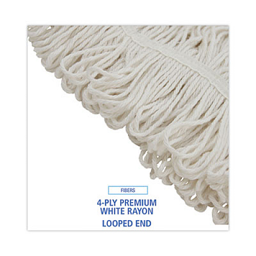 Boardwalk Pro Loop Web/Tailband Wet Mop Head, Rayon, 24 oz, White (424REA)