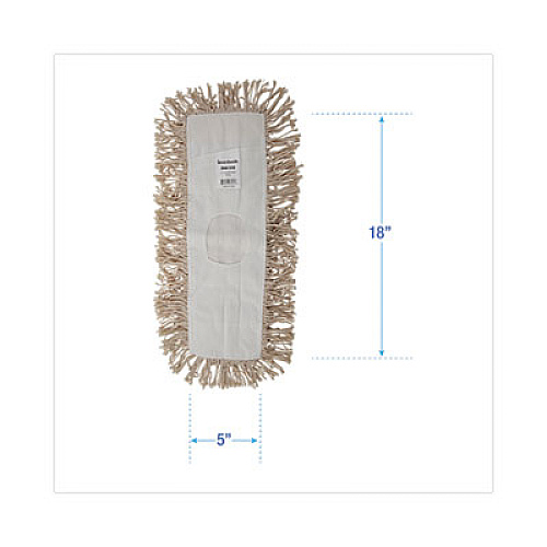 Boardwalk Industrial Dust Mop Head, Hygrade Cotton, 18 x 5, White (1318)