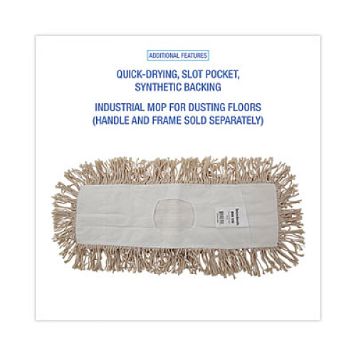 Boardwalk Industrial Dust Mop Head, Hygrade Cotton, 18 x 5, White (1318)