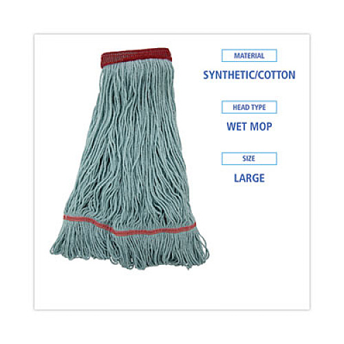Boardwalk EchoMop with Looped-End Wet Head, Cotton/Rayon/Synthetic, Large, Blue, 12/Carton (1400LCT)