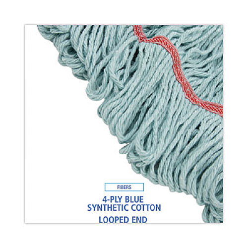 Boardwalk EchoMop with Looped-End Wet Head, Cotton/Rayon/Synthetic, Large, Blue, 12/Carton (1400LCT)