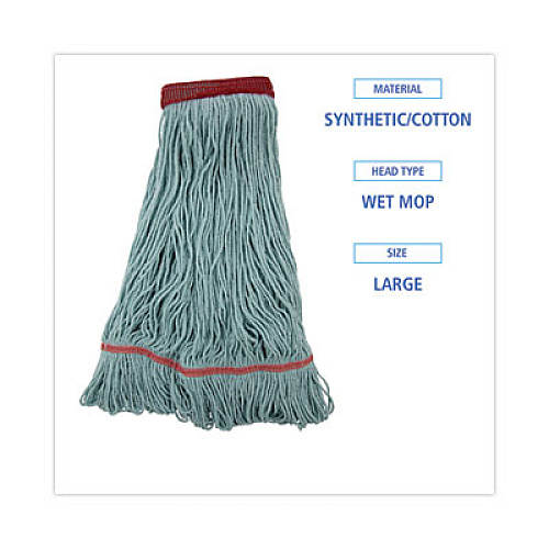Boardwalk EchoMop with Looped-End Wet Head, Cotton/Rayon/Synthetic, Large, Blue (1400LEA)