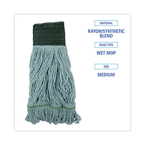 Boardwalk EchoMop with Looped-End Wet Head, Cotton/Rayon/Synthetic, Medium, Blue, 12/Carton (1400MCT)