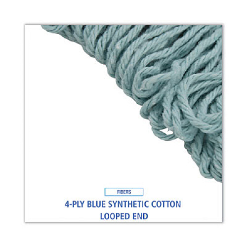 Boardwalk EchoMop with Looped-End Wet Head, Cotton/Rayon/Synthetic, Medium, Blue, 12/Carton (1400MCT)