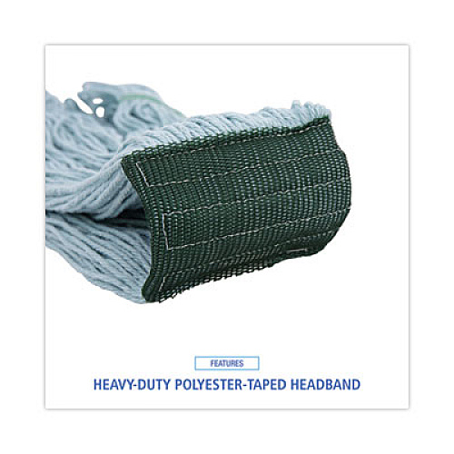 Boardwalk EchoMop with Looped-End Wet Head, Cotton/Rayon/Synthetic, Medium, Blue, 12/Carton (1400MCT)