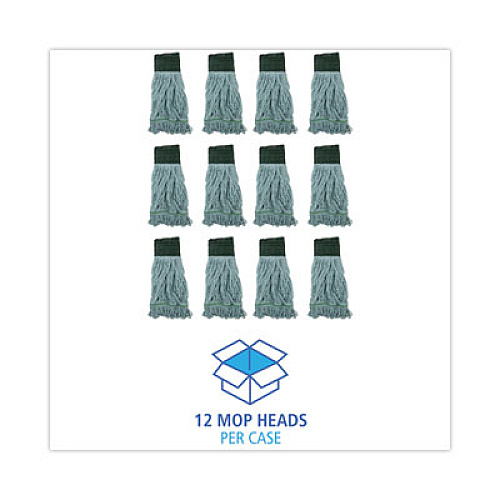 Boardwalk EchoMop with Looped-End Wet Head, Cotton/Rayon/Synthetic, Medium, Blue, 12/Carton (1400MCT)