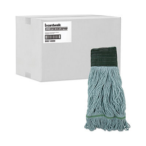 Boardwalk EchoMop with Looped-End Wet Head, Cotton/Rayon/Synthetic, Medium, Blue, 12/Carton (1400MCT)