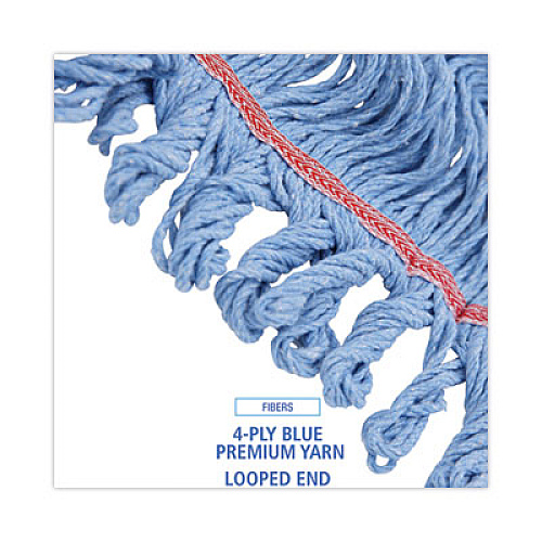 Boardwalk Pro Loop Web/Tailband Mop Head, Cotton/Polyester/Rayon, Large, Blue, 12/Carton (1800LBDZ)
