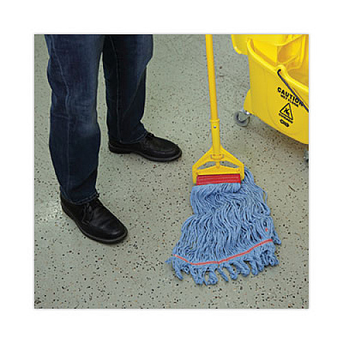 Boardwalk Pro Loop Web/Tailband Mop Head, Cotton/Polyester/Rayon, Large, Blue, 12/Carton (1800LBDZ)
